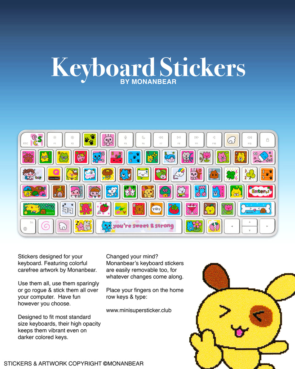Pressing Keys Sticker miniSUPER Sticker Club – Sweet & Strong Keyboard Stickers